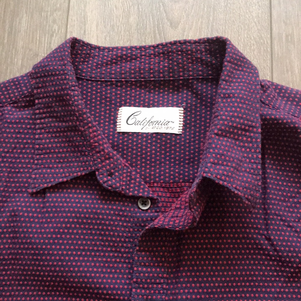🎁Bundle 2 for $20 - Navy Blue and Red Short Sleeve Button Down